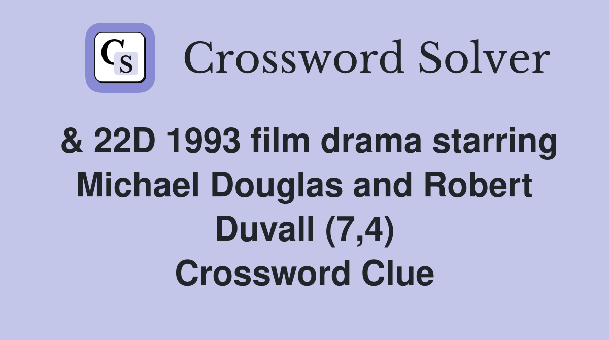 & 22D 1993 film drama starring Michael Douglas and Robert Duvall (7,4
